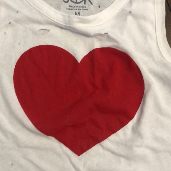 NWOT CHASER DISTRESSED TANK WITH HEART GRAPHIC - Picture 4 of 6